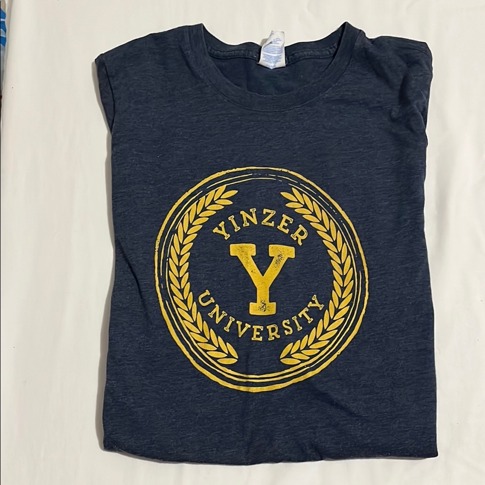 Yinzer university tee Blue and Yellow Crew Neck Tee